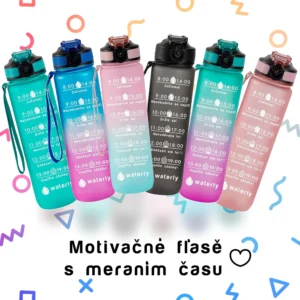 Motivačná fľaša so slamkou v slovenskom jazyku - Fľaše Waterly